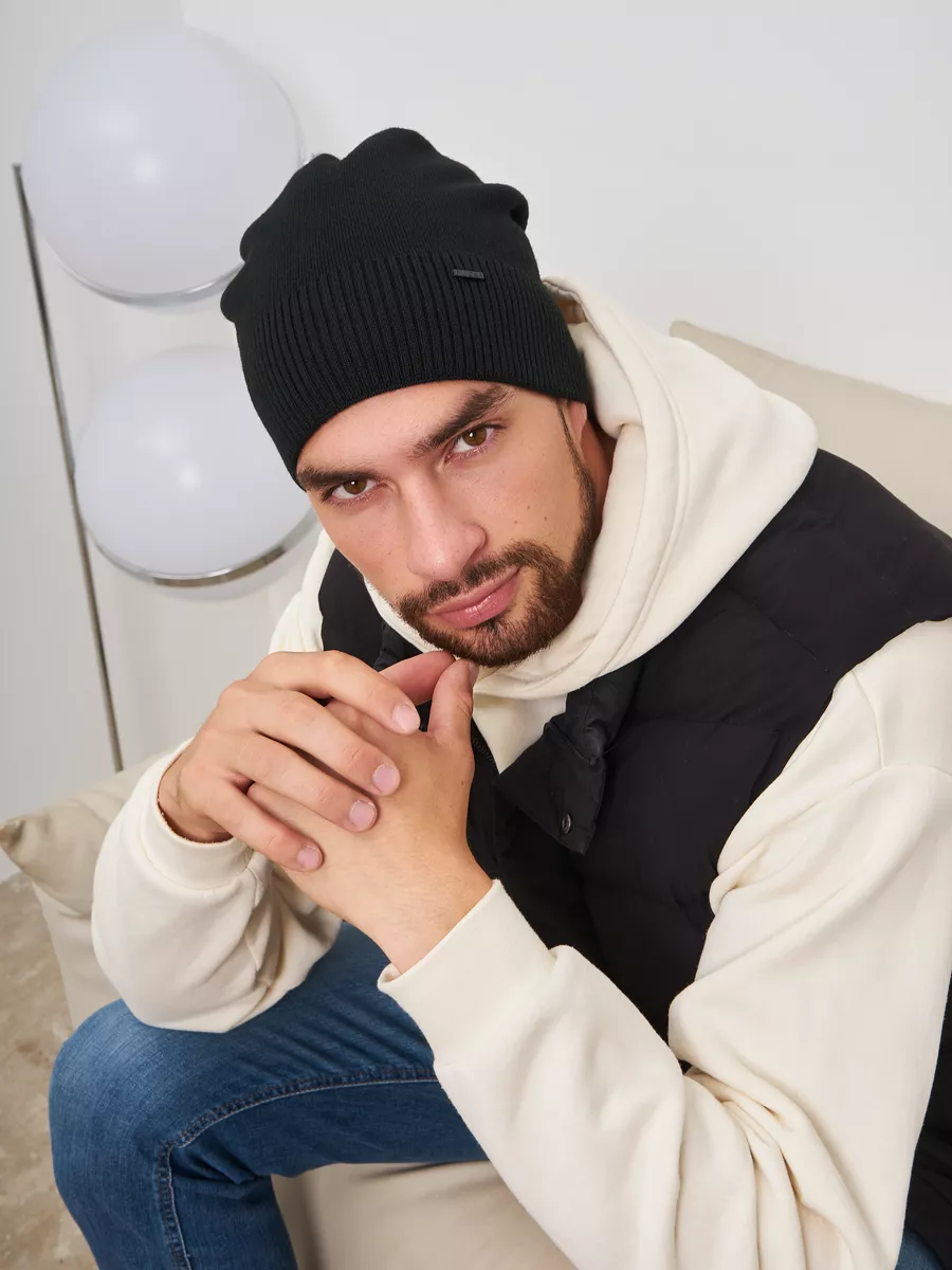 Шапка бини зимняя весенняя с флисом