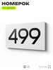 Номер на дверь 499, табличка на дверь для офиса, квартиры, кабинета, аудитории, склада, белая 120х70 мм, Айдентика Технолоджи