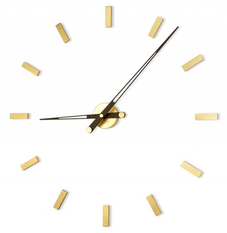 Часы Nomon Tacon 12 Gold N, (основа - полированная латунь/стрелки - венге). D=100см