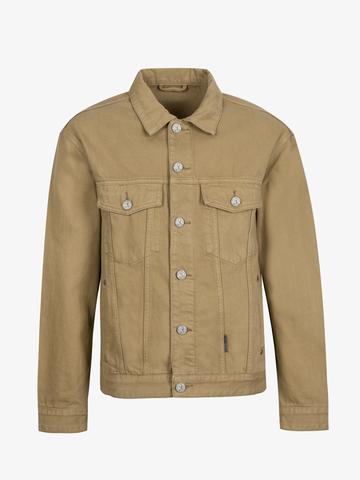 Джинсовая куртка цвета песочного хаки из премиального хлопка