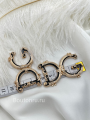 Декоративный пришивной элемент ДГ. золото с черной эмалью