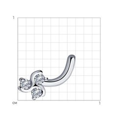 1060004 - Пирсинг в нос клевер из белого золота с бриллиантами