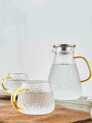 Кувшин из рельефного стекла 1800 мл с кружками 450 мл