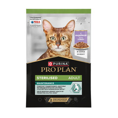 Pro Plan пауч для стерилизованных кошек и кастрированных котов с индейкой в соусе 85 г