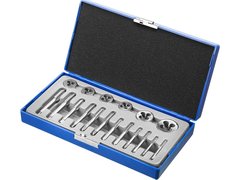 ЗУБР 18 предм., сталь 9ХС, набор метчиков и плашек в пластиковом боксе (28120-H18)