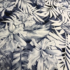 Ткань вискоза с синими цветами 3134