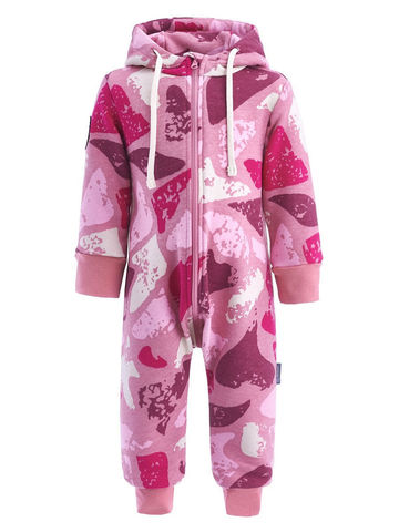 Хлопковый комбинезон на молнии "Граффити пудра"