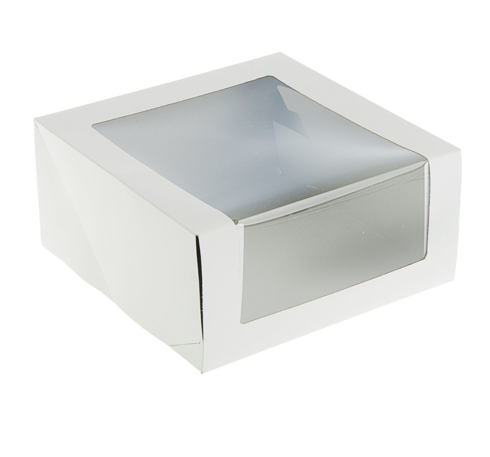 Коробка для торта 225х225х110 мм белая с окном