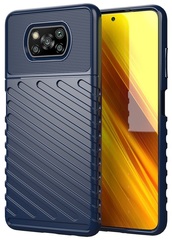 Чехол ударопрочный темно-синего цвета на Xiaomi Poco X3 NFC, серия Onyx от Caseport