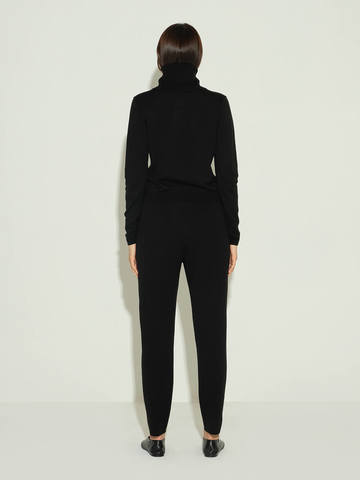 Женские брюки черного цвета из шерсти и шелка - фото 4