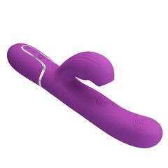 Фиолетовый вибратор с клиторальным отростком Perdita - 22,8 см. - 