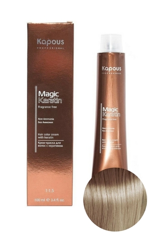 Крем-краска без аммиака с кератином 8.0 Светлый блонд, Magic Keratin, Kapous, 100 мл