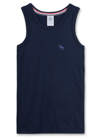 Темно-синяя майка с лосём для мальчика Sanetta