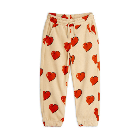 Флисовые Штаны Mini Rodini Hearts Beige