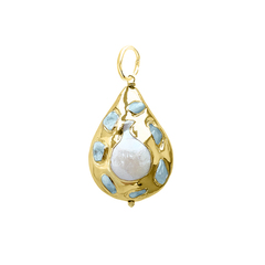 Подвеска Golden Drop Larimar