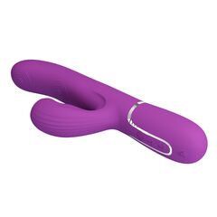Фиолетовый вибратор с клиторальным отростком Perdita - 22,8 см. - 