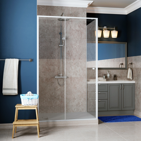 Душевой уголок, профиль белый 120x90x200 WasserKRAFT Rhin 44S07