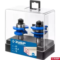 ЗУБР 41 x 23 мм, хвостовик 12 мм, набор фрез рамочных №3,Профессионал(28773-41.3-H2)