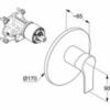 Kludi ZENTA SL 486553965 Встраиваемый смеситель для душа, внешняя часть, для 88011; черный мат