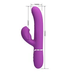 Фиолетовый вибратор с клиторальным отростком Perdita - 22,8 см. - 