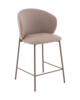 Стул полубарный Блейз велюр бежевый, каркас бежево-серый