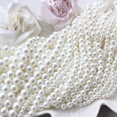 Майорка белый перламутр 8 мм, 1 нить, МА179