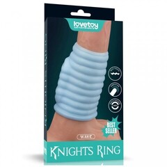 Насадка на пенис с вибрацией Wave Knights Ring (10*3,7) голубая