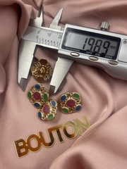 Пуговицы золотые ажурные Шан. с разноцветной эмалью