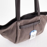 Сумка Саломея 341 эко-замша серый шоколад