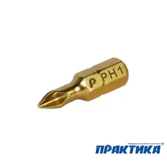 Бита отверточная ПРАКТИКА Эксперт PH-1 х 25мм Tin (20шт) (036-865)