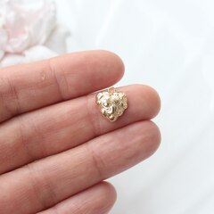 Подвеска с Сердце фактурное, 13*12 мм, позолота, П105