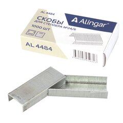 
          Скобы для степлера №24/6 "ALINGAR", оцинкованные, до 30 л, 1000 шт уп.