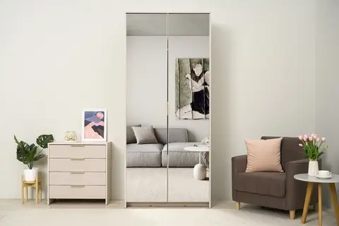 Шкаф 2-х створчатый с зеркалами Пандора ШК-05 кашемир / айриш