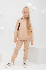 брюки  для девочки  КР 400590/нежный бежевый к417