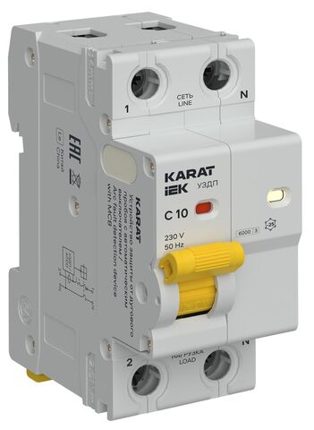 KARAT УЗДП c авт. выкл. 1P+N C 10A IEK