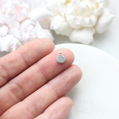 УЦЕНКА!!! Подвеска Монетка 8*6 мм, родий, У098