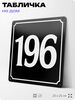 Адресная табличка с номером дома 196, на фасад и забор, черная, 25х25 см, Айдентика Технолоджи
