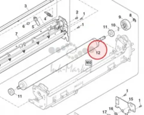 Комплект ролика прижима фьюзера(600К) для Sharp BP50Mxx, BP70Mxx, BP50Cxx, BP55C, BP60Cxx, BP70Cxx