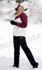 Утеплённый прогулочный костюм Nordski Premium Sport Cream/Wine/Black женский