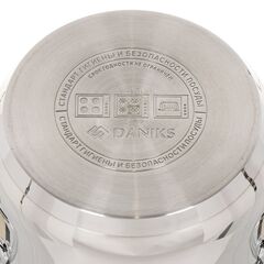 Кастрюля нерж, 3.8 л, с крыш, Daniks, Профессионал, SD-A92-20, индукц