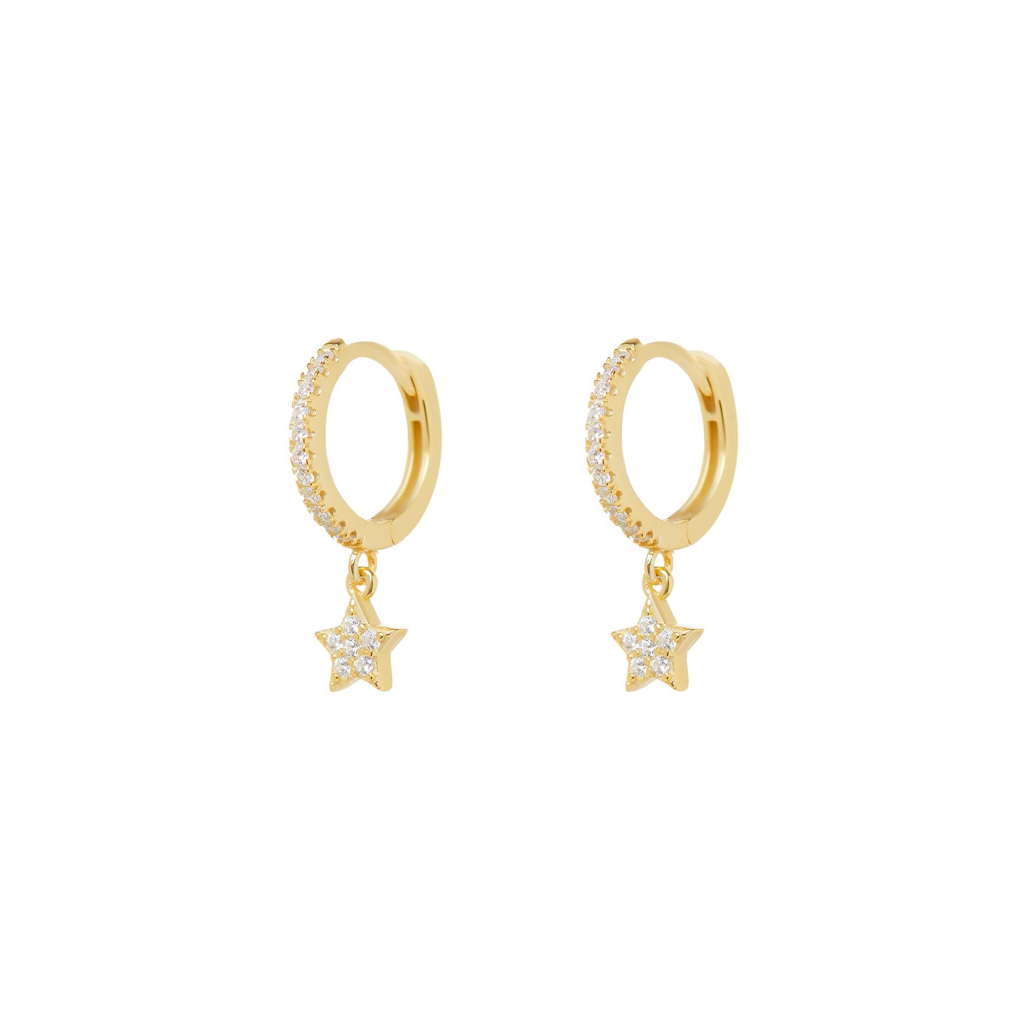 Crystal Gold Star Earrings купить онлайн по цене 4440 ₽ | Интернет-магазин  VIVA LA VIKA