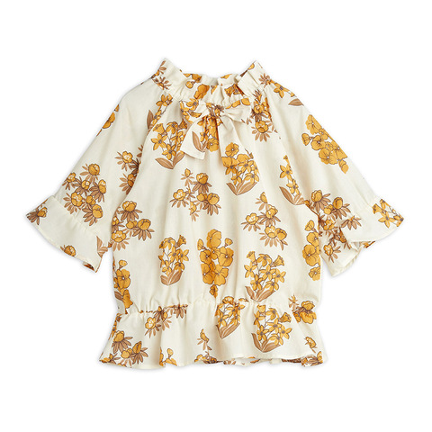 Блуза Mini Rodini Flowers Beige