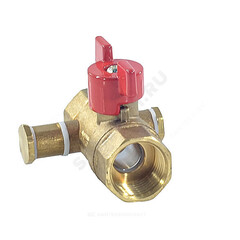 Кран шаровой латунь со спускником Ду 20 Ру16 ВР G3/4" бабочка со спускником Пензапромарматура 019021011