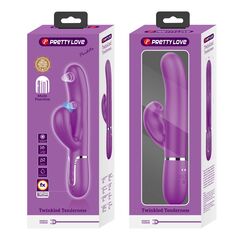 Фиолетовый вибратор с клиторальным отростком Perdita - 22,8 см. - 