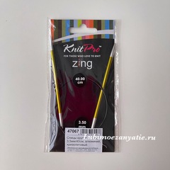 KnitPro Zing круговые спицы 3,5 мм/40 см арт. 47067