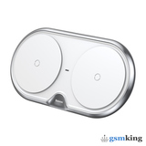 Baseus Dual Wireless Charger Metal Style White WXXHJ-AOS