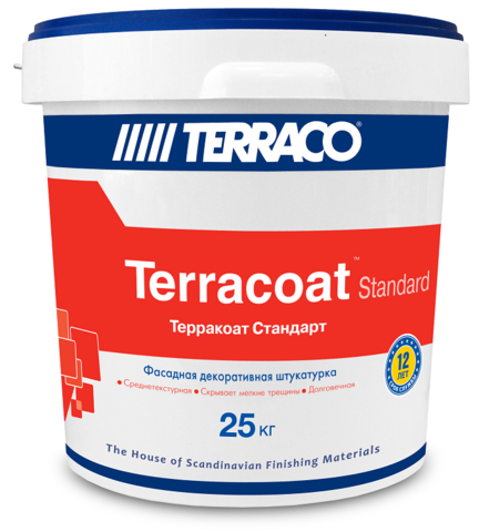 Terraco Terracoat Standart/Террако Терракоат Стандарт Декоративное покрытие на акриловой основе с высокой текстурой типа «шагрень»