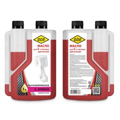 Масло DDE 2-тактное полусинтетическое, 1 л, красное, стандарт API TС, с дозатором (916-363)