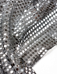 Трикотаж Пайетки, 61 гр/м2, 110 см, чёрный/серебро