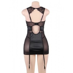 Черный роскошный бэби-долл с подвязками (размер XS-S)